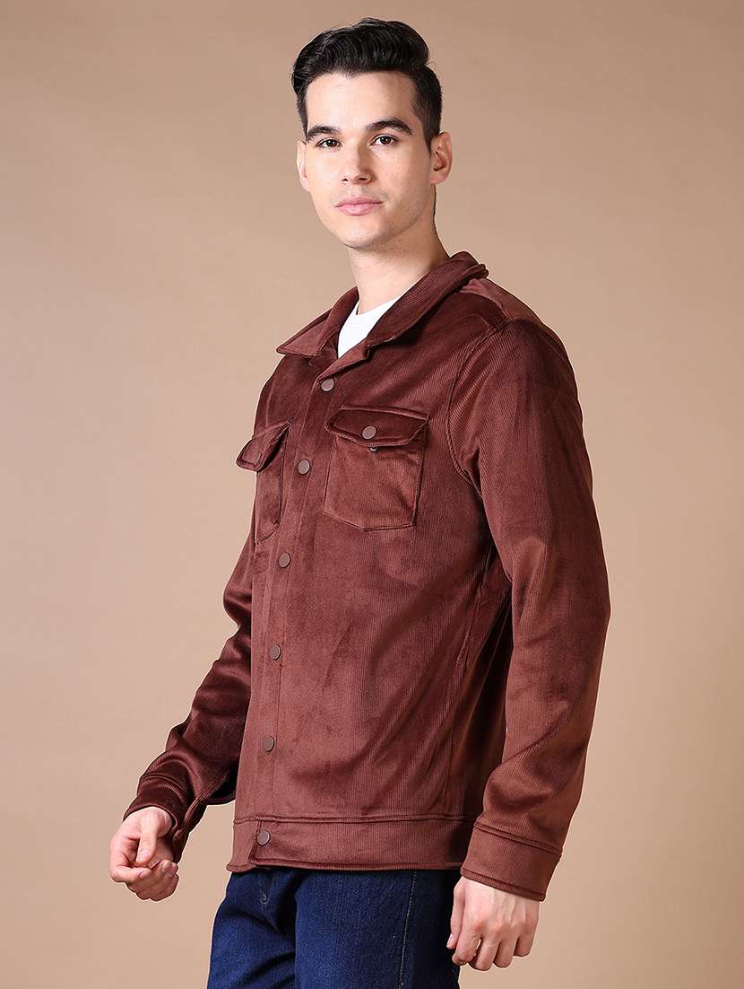 men solid long sleeve shacket - 21638812 -  Standard Image - 1