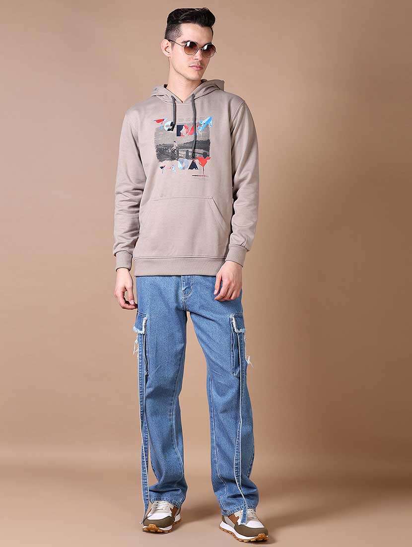 men chest print long sleeve sweatshirt - 21638813 -  Standard Image - 4