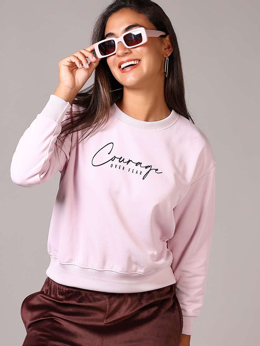 Women Chest Print Long Sleeves Sweatshirt - 21638845 -  Standard Image - 1