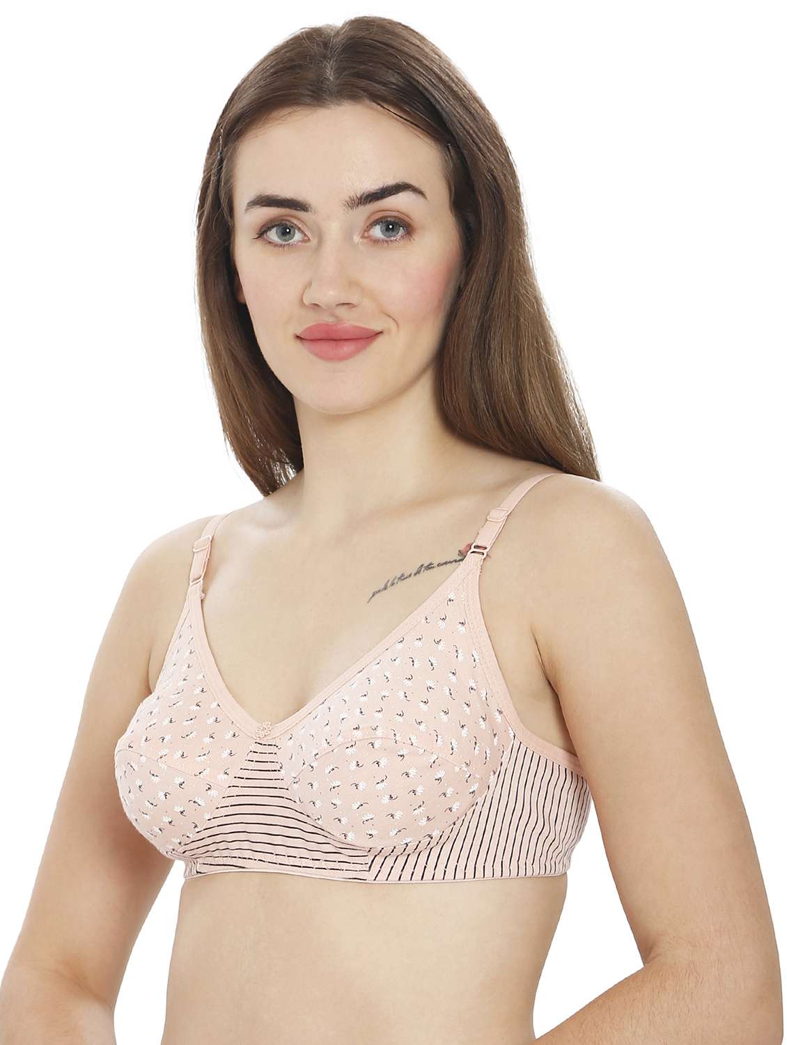 women printed cotton blend regular bra - 21638869 -  Standard Image - 1