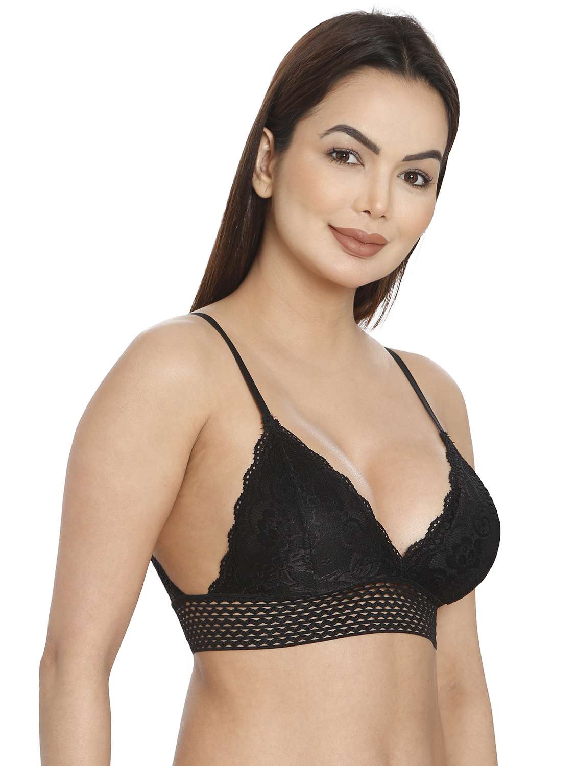women black nylon regular bra - 21638871 -  Standard Image - 1