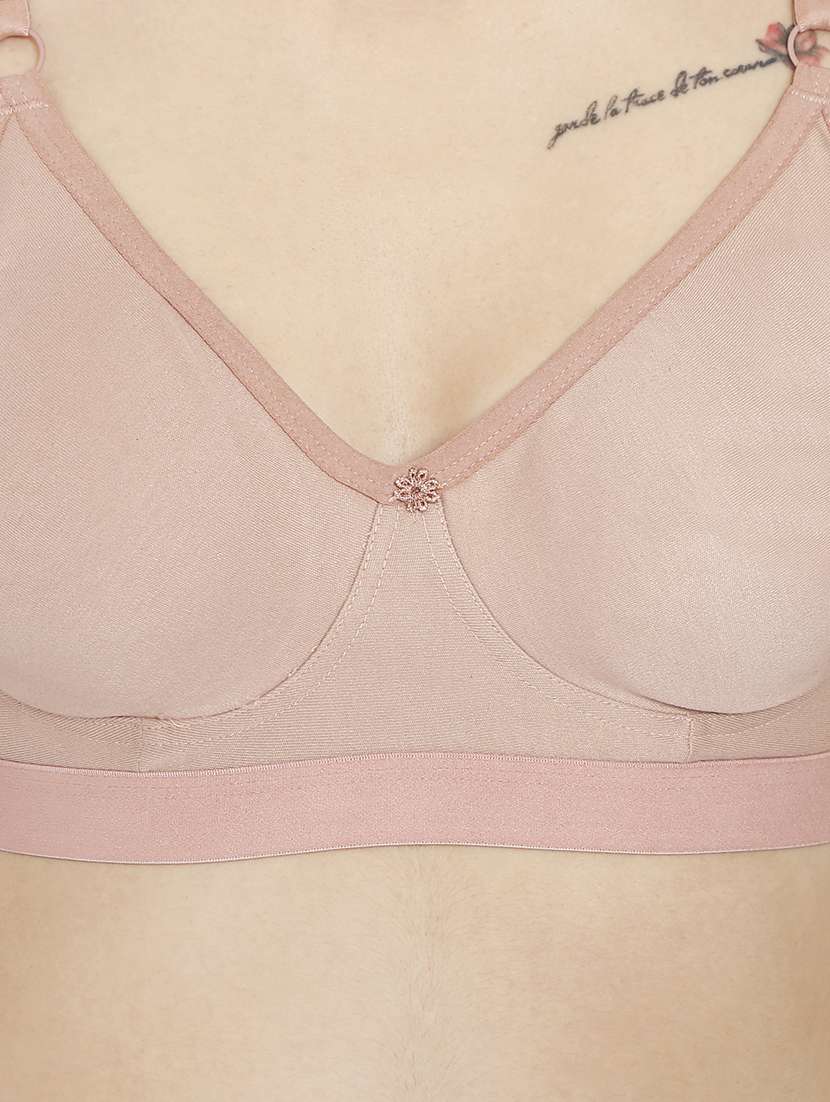 women beige cotton blend regular bra - 21638877 -  Standard Image - 4