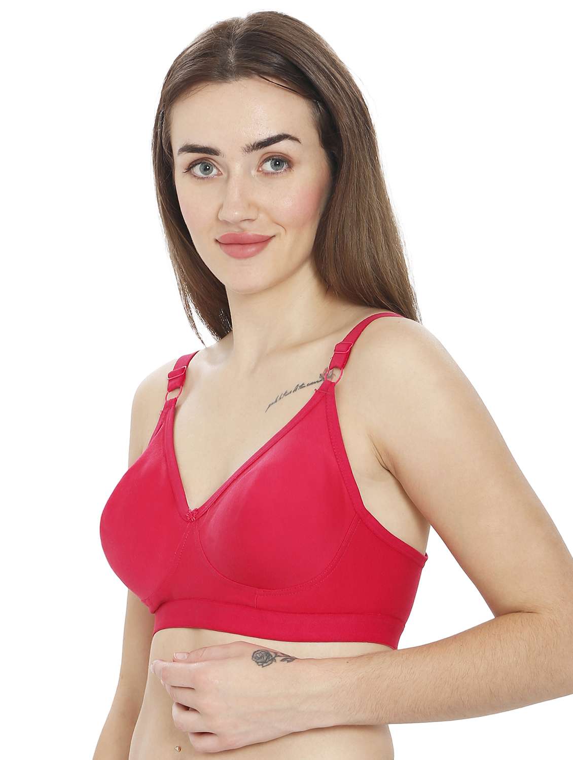 women pink cotton blend regular bra - 21638880 -  Standard Image - 1