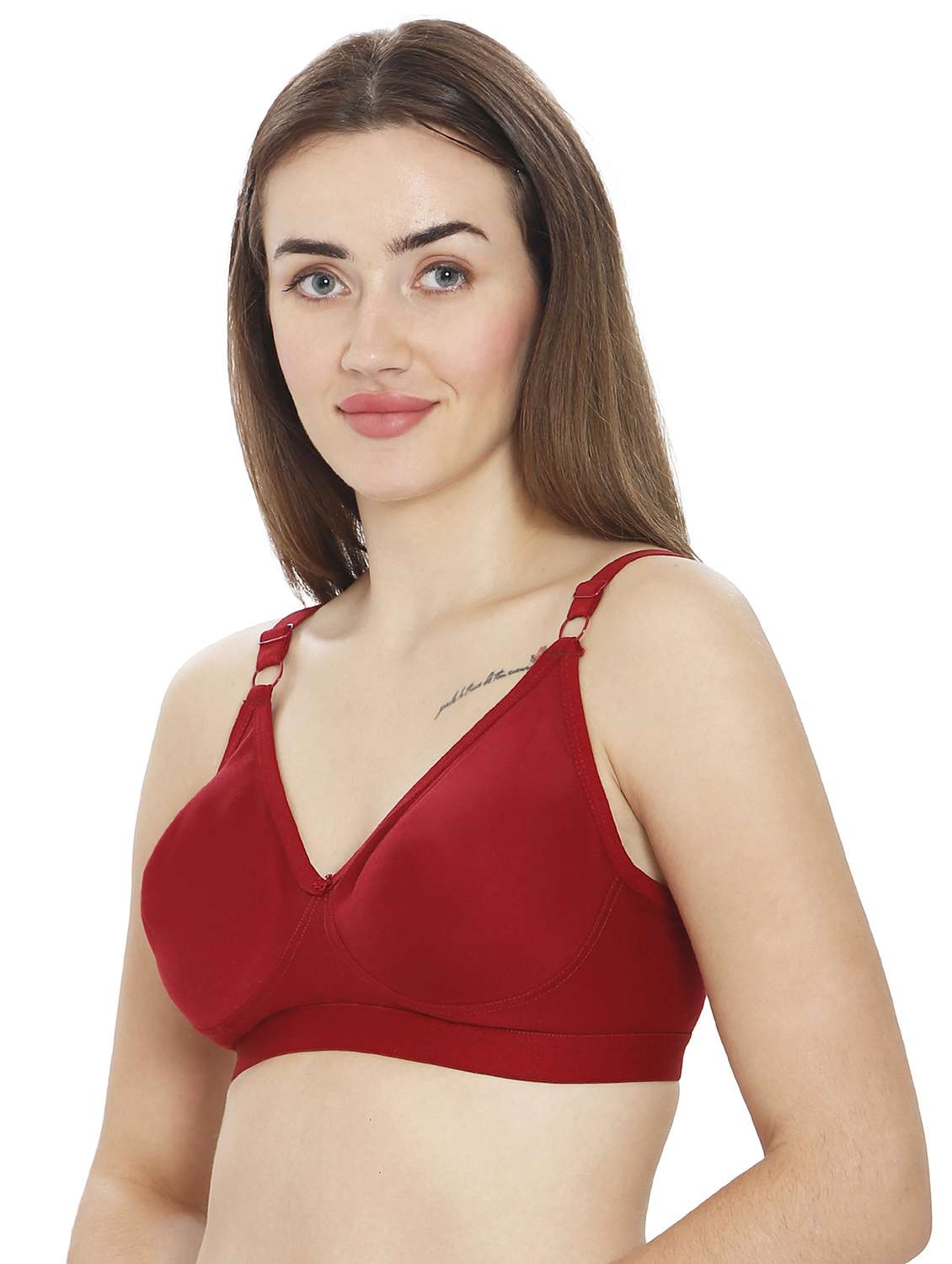 women maroon cotton blend regular bra - 21638881 -  Standard Image - 1
