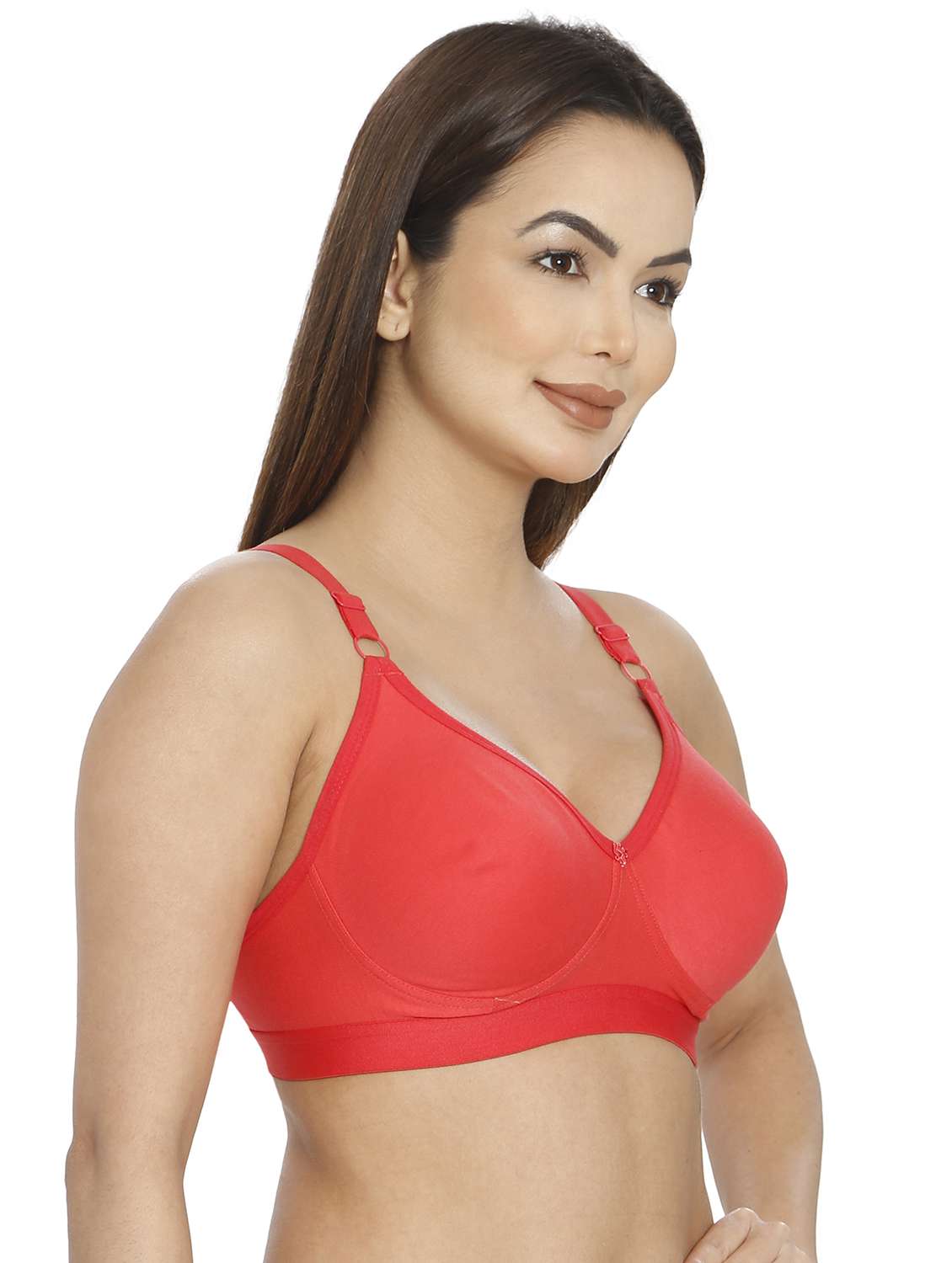 women red cotton blend t-shirt bra - 21638882 -  Standard Image - 1