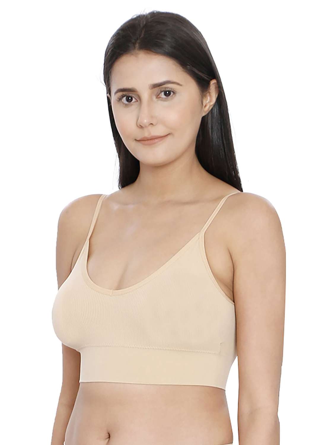 women beige polyamide sports bra - 21638905 -  Standard Image - 1