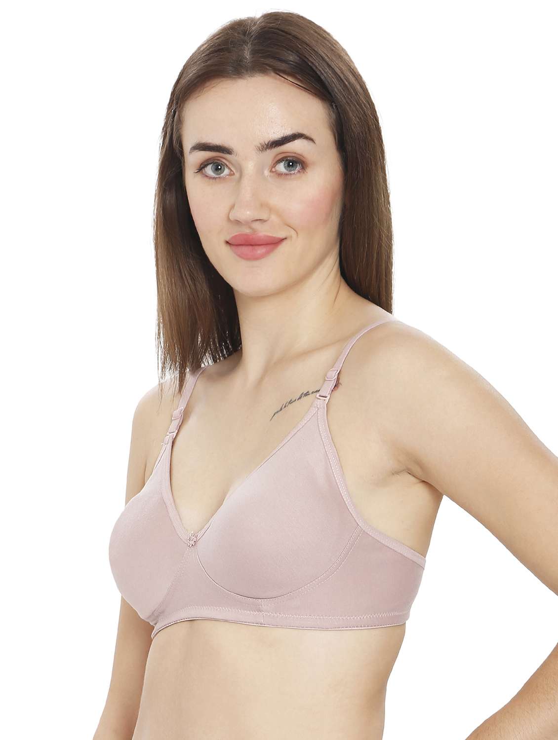 women purple cotton blend t-shirt bra - 21638924 -  Standard Image - 1