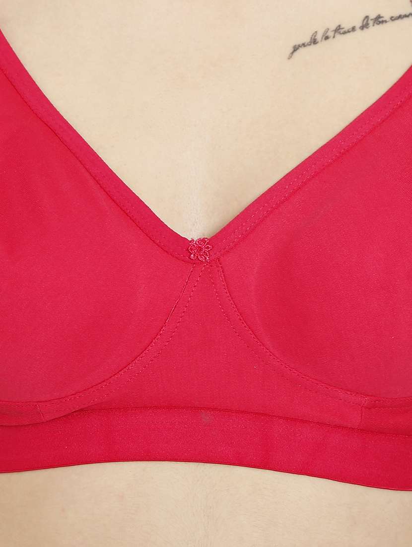 women pink cotton blend regular bra - 21638935 -  Standard Image - 4