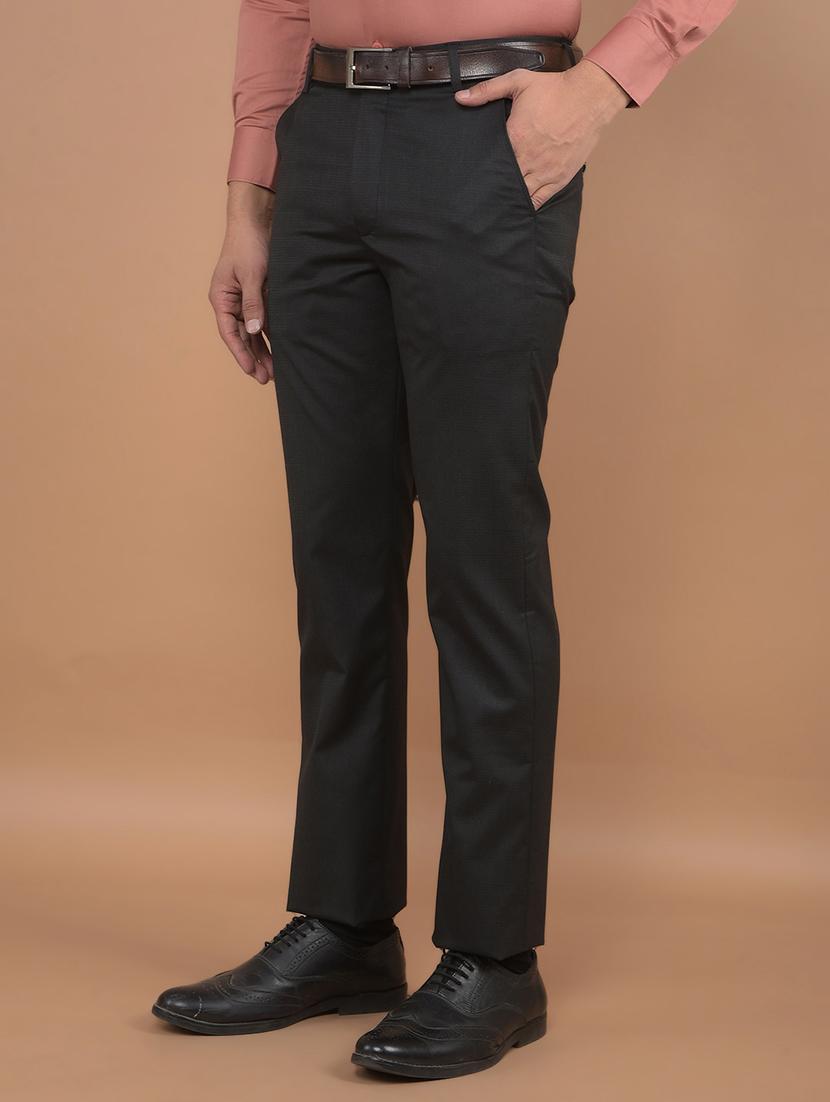 men solid mid rise chinos formal trouser - 21639020 - Standard Image - 1