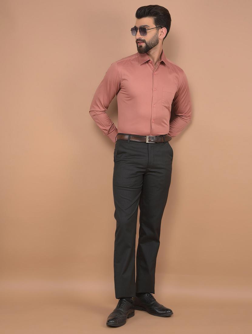men solid mid rise chinos formal trouser - 21639020 - Standard Image - 4
