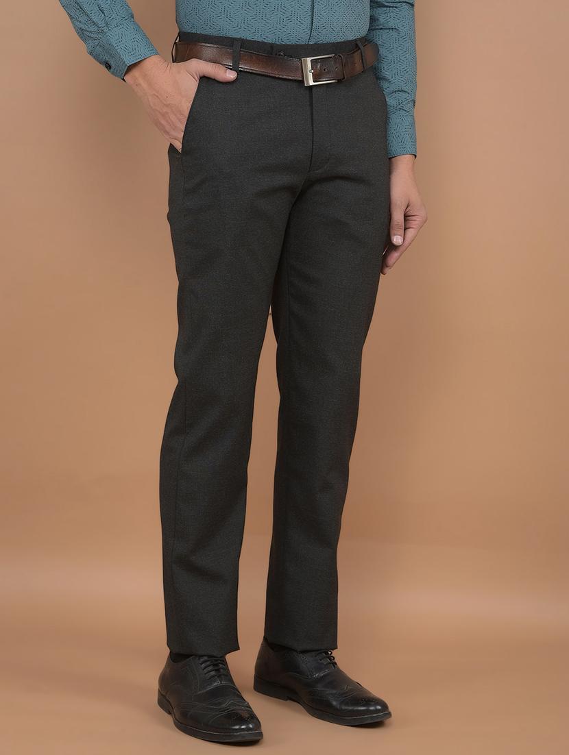 men solid mid rise chinos formal trouser - 21639023 - Standard Image - 1