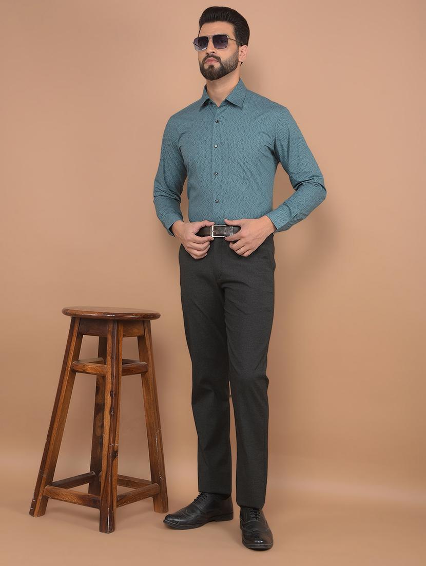 men solid mid rise chinos formal trouser - 21639023 - Standard Image - 4