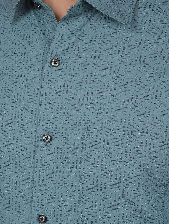 men slim fit printed long sleeve formal shirt - 21639038 -  Standard Image - 6
