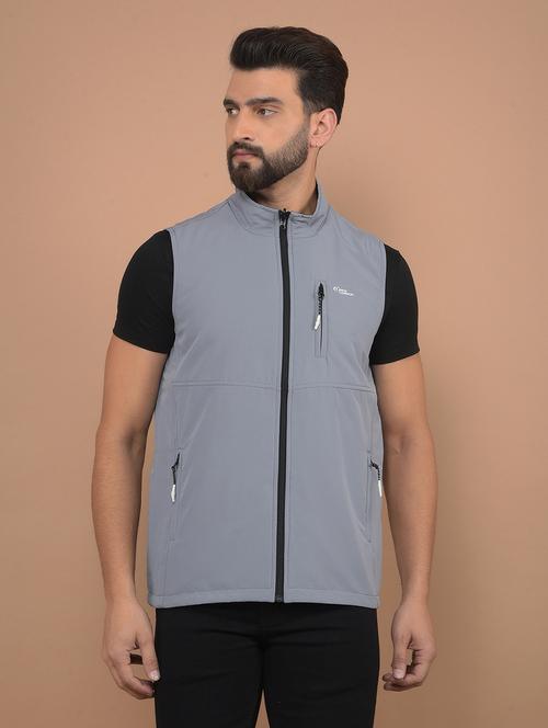 men solid reversible sleeveless jacket - 21639045 - Standard Image - 0