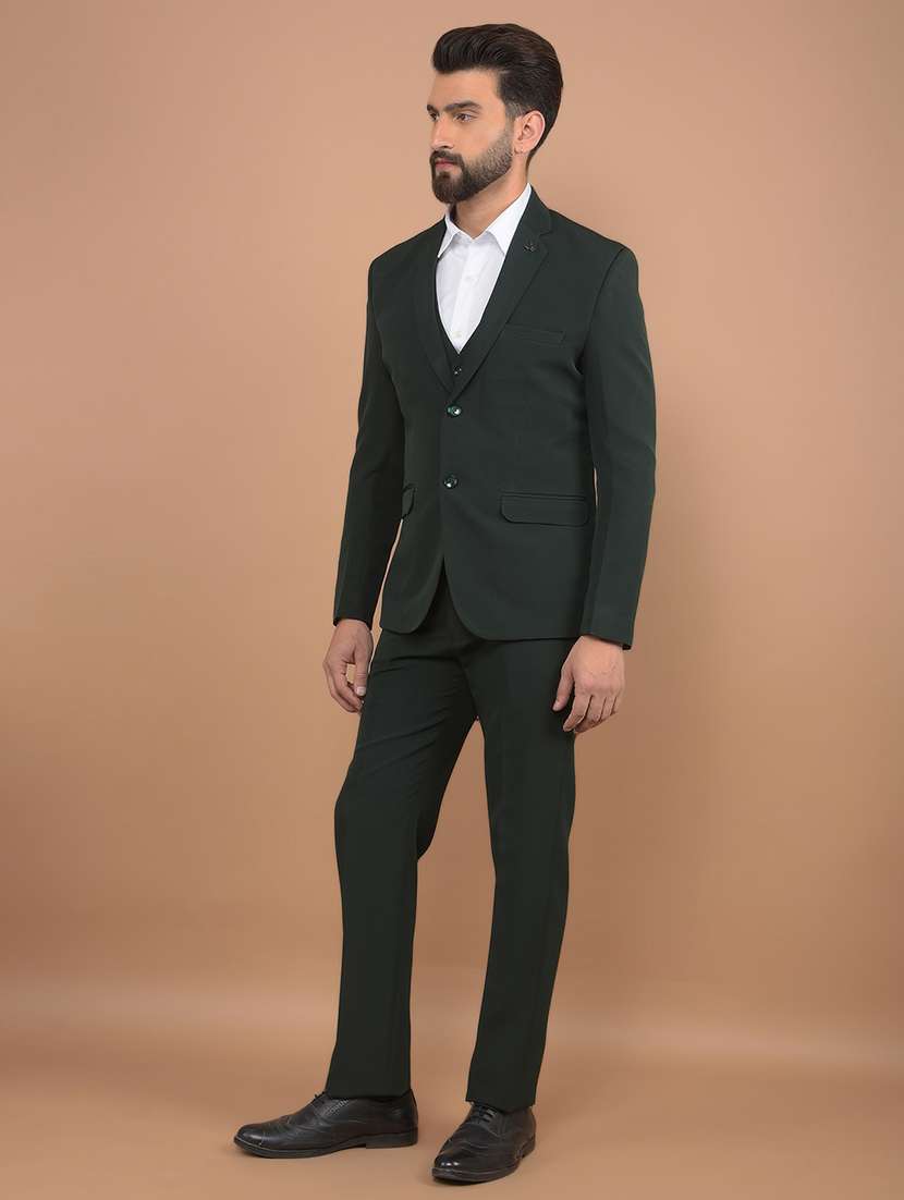 men solid 3-piece formal suit - 21639048 -  Standard Image - 1