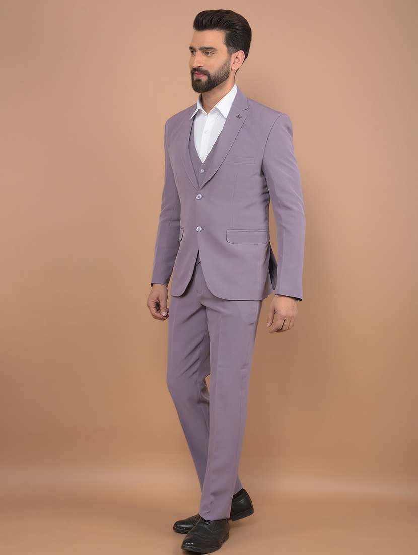 men solid 3-piece formal suit - 21639050 -  Standard Image - 1