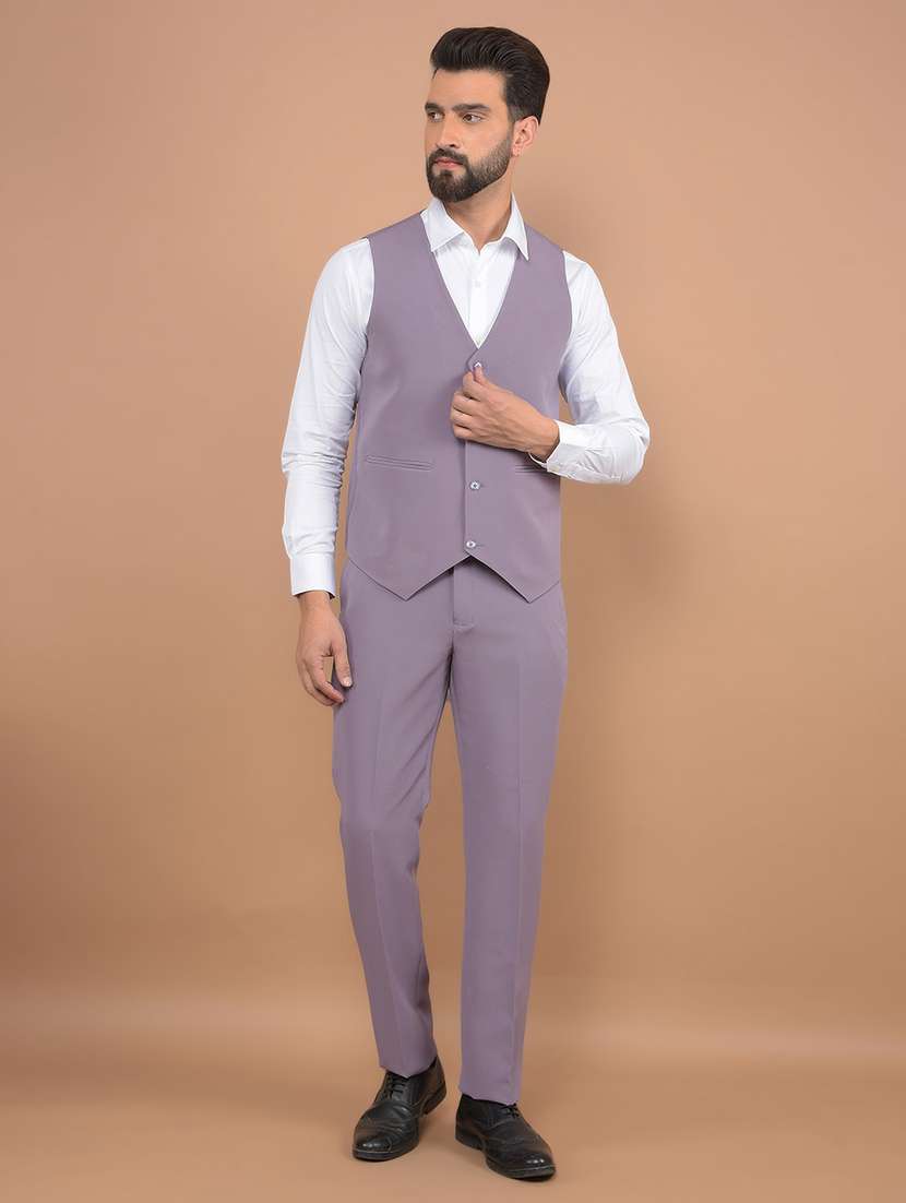 men solid 3-piece formal suit - 21639050 -  Standard Image - 6