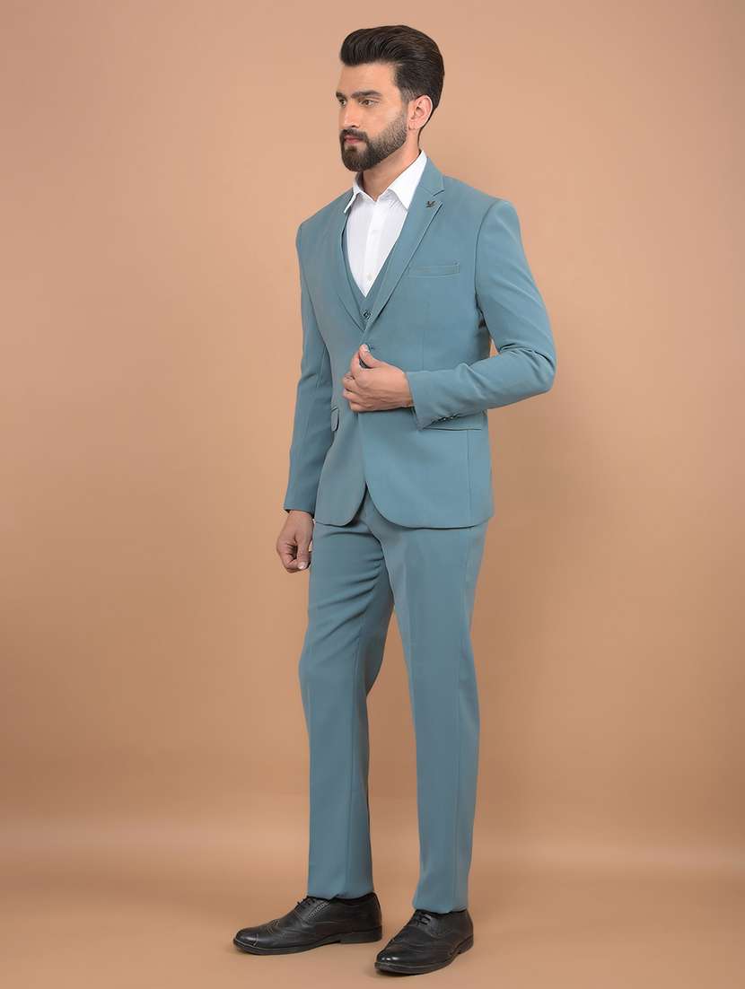 men solid 3-piece formal suit - 21639054 -  Standard Image - 1