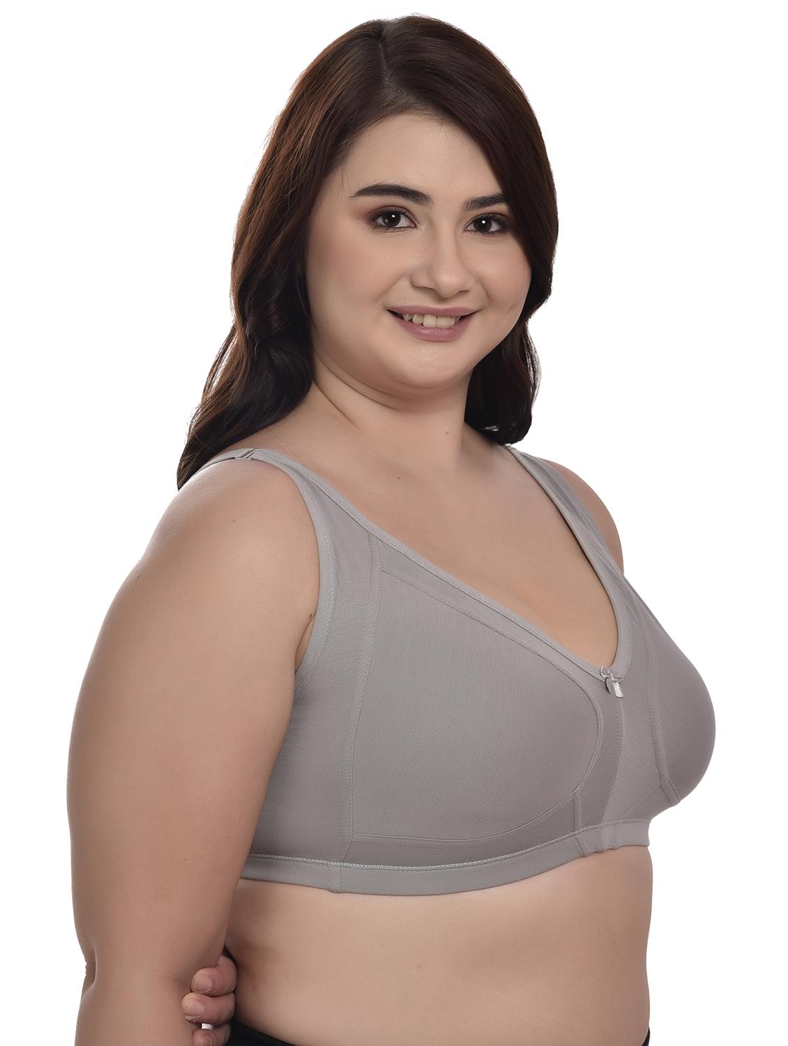 women solid full coverage plus size bra - 21639059 - Standard Image - 1