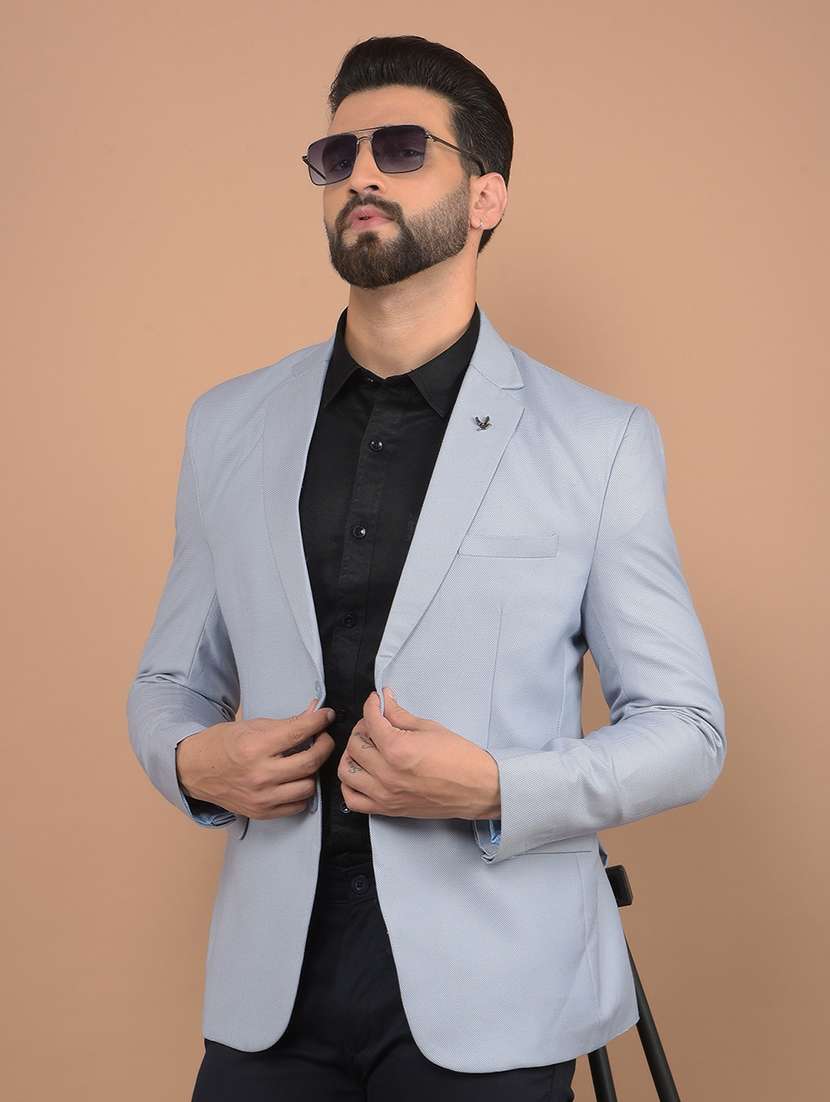 men grey single breasted casual blazer - 21639065 - Standard Image - 4