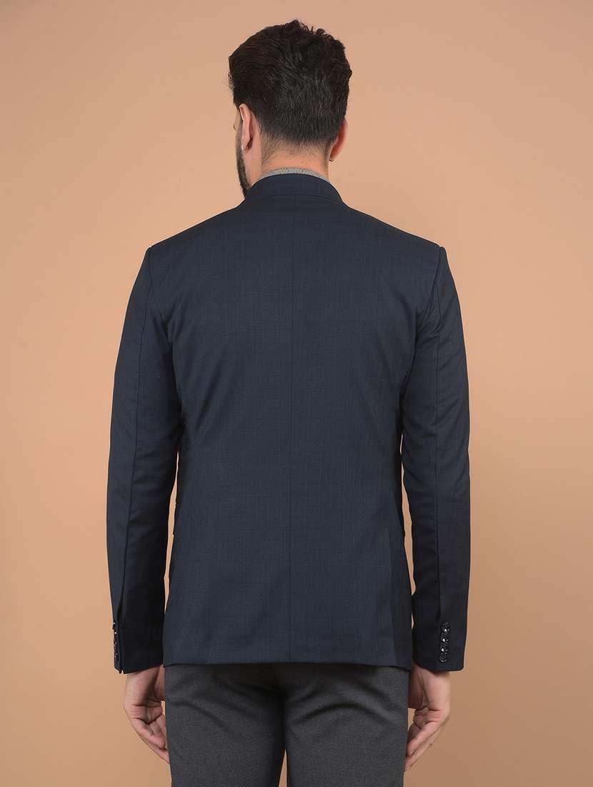 men navy blue single breasted casual blazer - 21639074 - Standard Image - 4