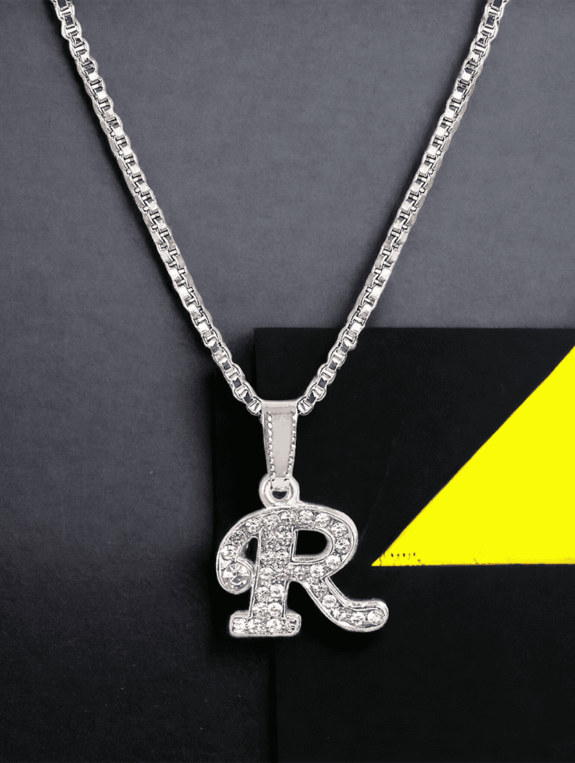 men personalized letter pendant with chain - 21639077 - Standard Image - 1