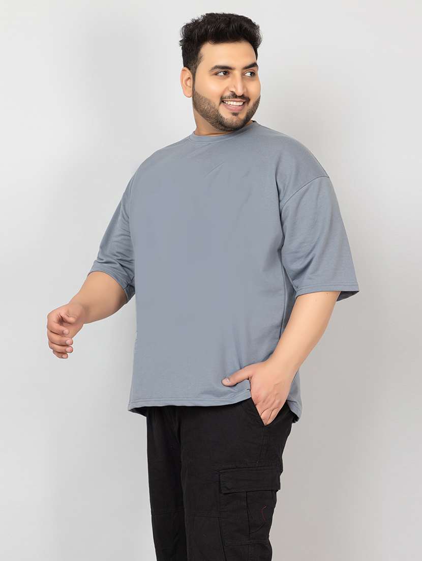 men plain short sleeves oversized t-shirt - 21639081 -  Standard Image - 1