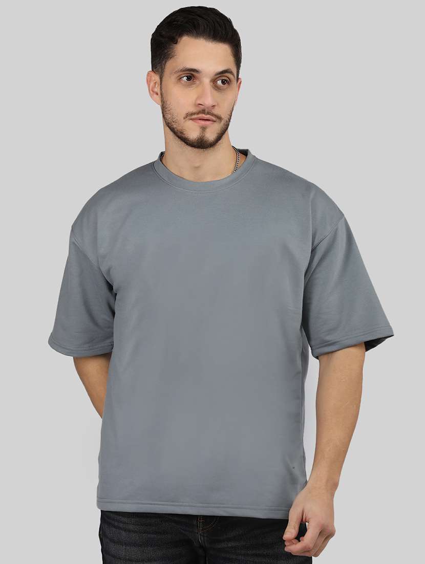 men plain short sleeves oversized t-shirt - 21639089 - Zoom Image - 0