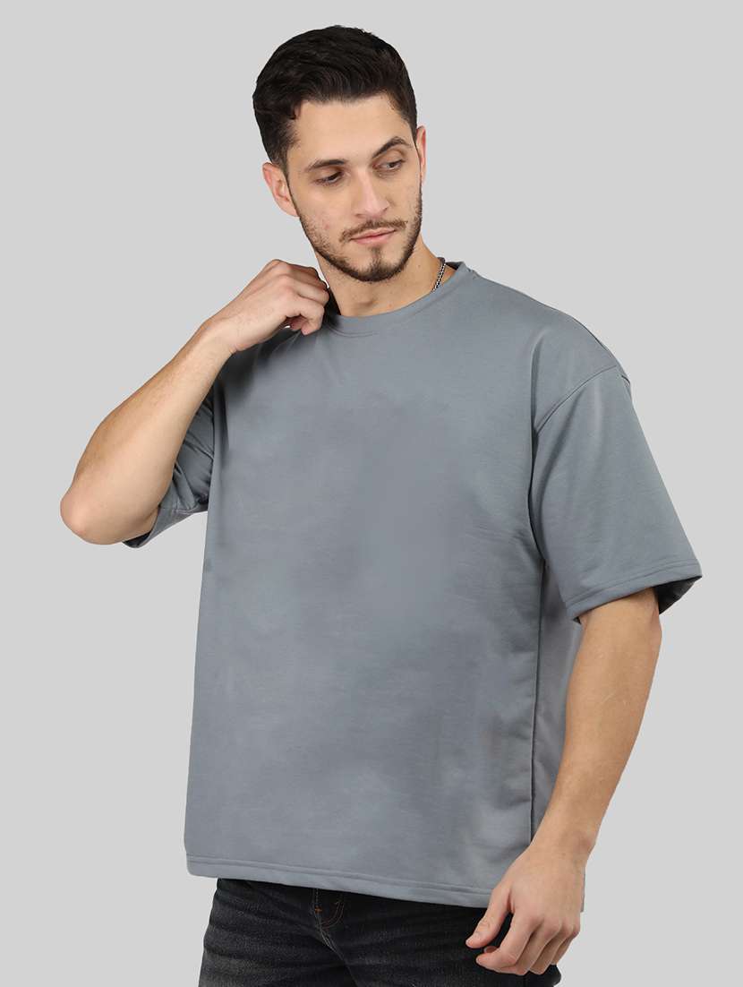 men plain short sleeves oversized t-shirt - 21639089 - Standard Image - 1