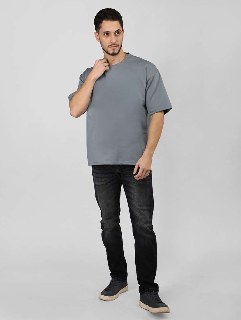 men plain short sleeves oversized t-shirt - 21639089 - Standard Image - 4