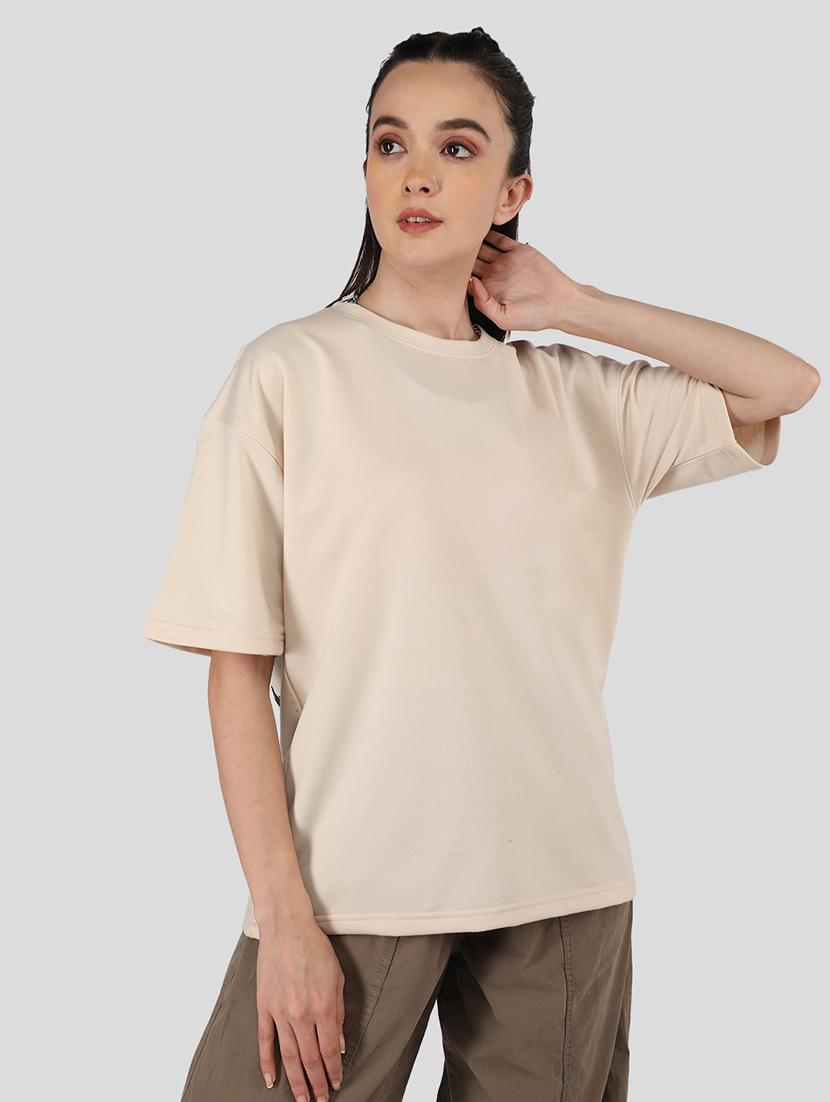women plain short sleeves oversized t-shirt - 21639096 -  Standard Image - 1