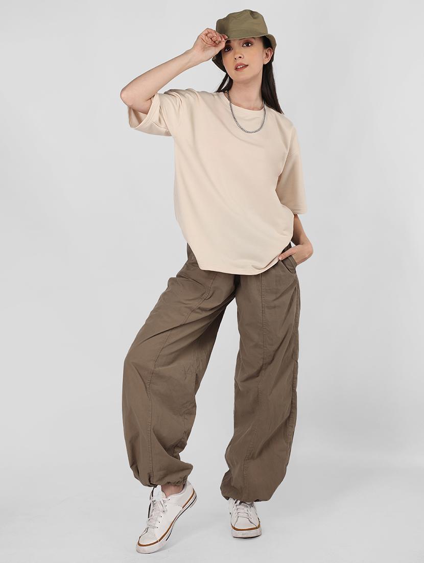 women plain short sleeves oversized t-shirt - 21639096 - Standard Image - 4