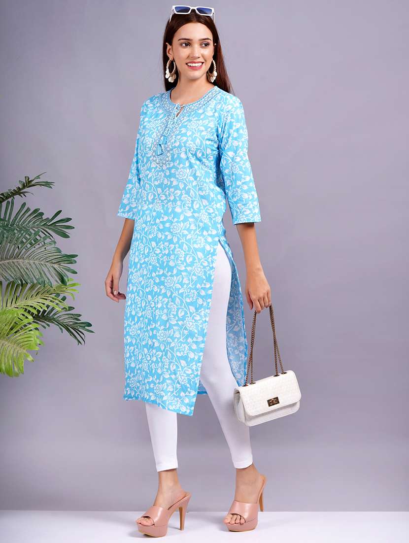 women floral printed straight kurta