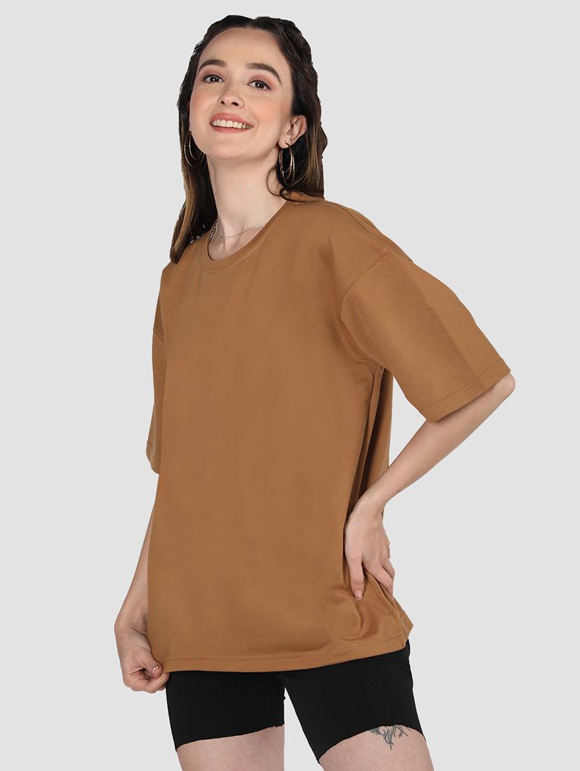 women plain short sleeves oversized t-shirt - 21639198 -  Standard Image - 1
