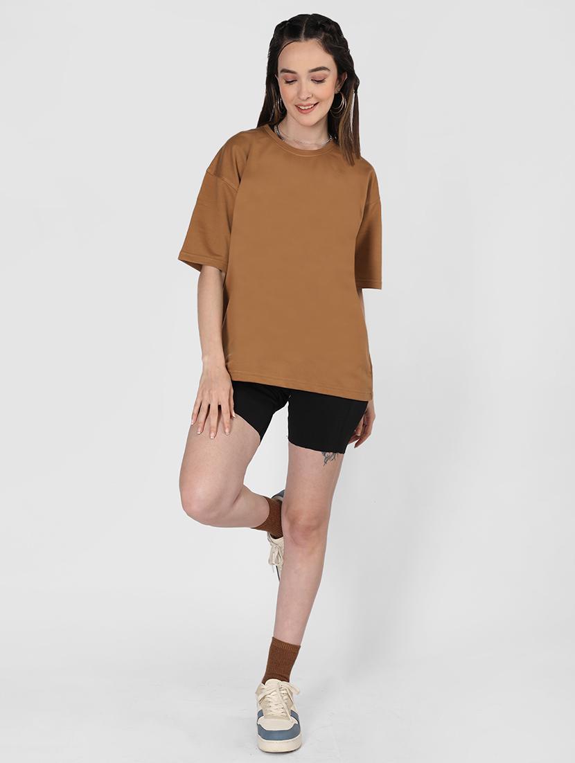women plain short sleeves oversized t-shirt - 21639198 - Standard Image - 4
