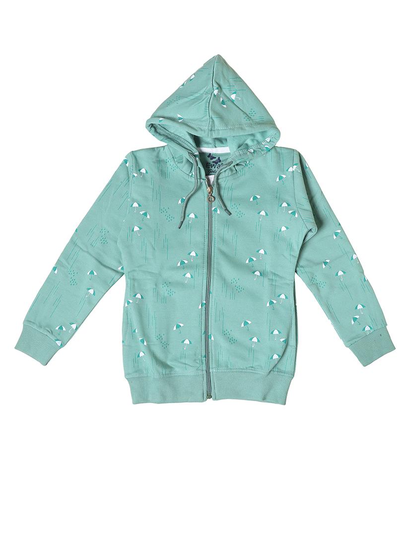 girls printed long sleeve hooded sweatshirt - 21639241 -  Standard Image - 1