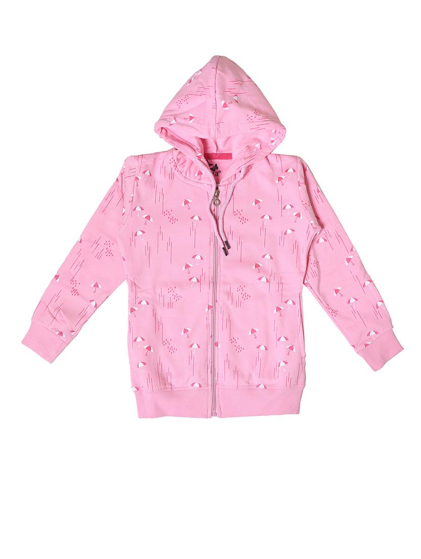 girls printed long sleeve hooded sweatshirt - 21639242 -  Standard Image - 1
