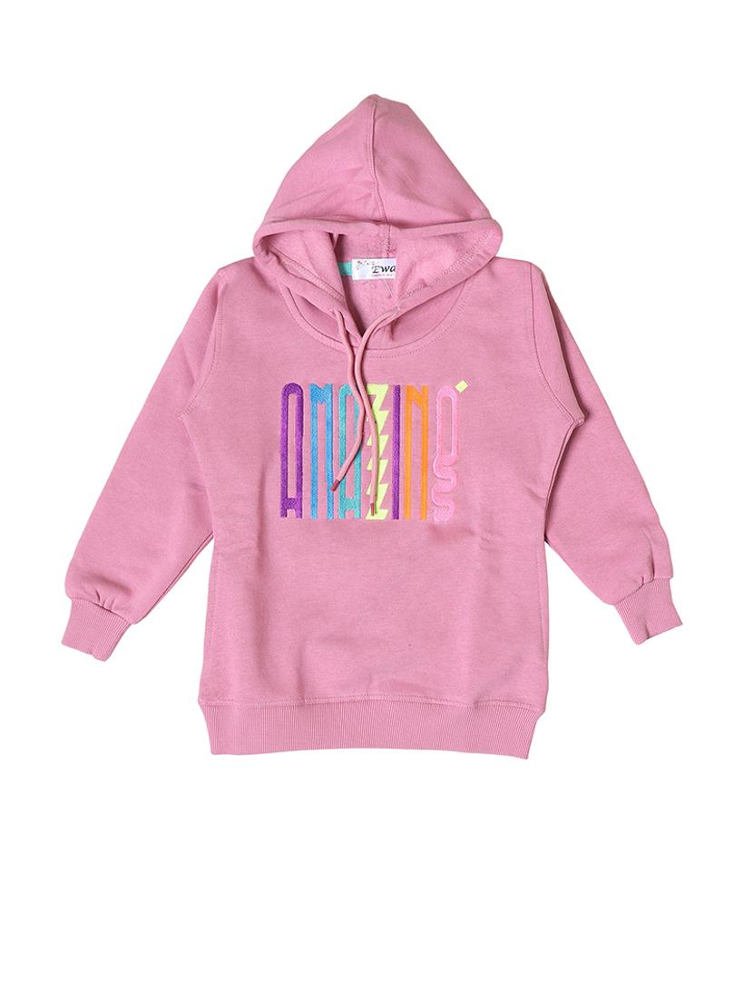 girls typographic long sleeve hooded sweatshirt - 21639244 -  Standard Image - 1