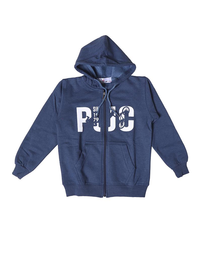 girls typographic hoodie with zip-up - 21639246 - Standard Image - 1