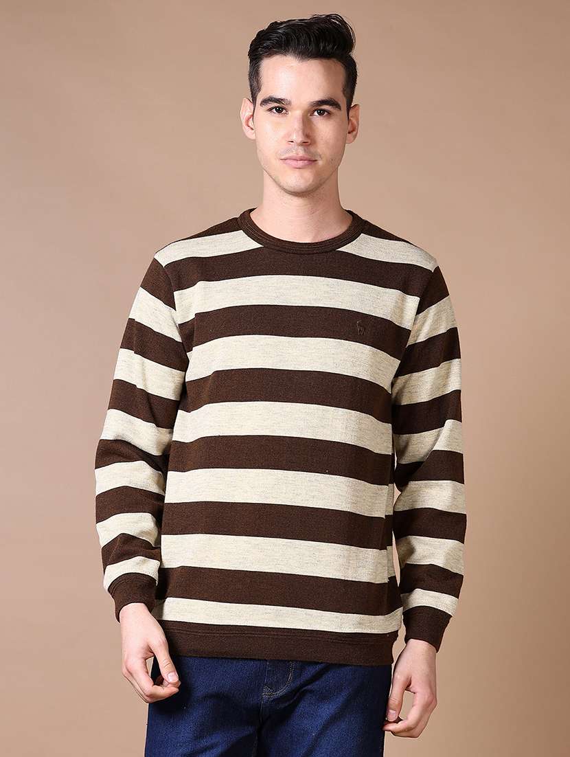 men stripes long sleeve sweatshirt