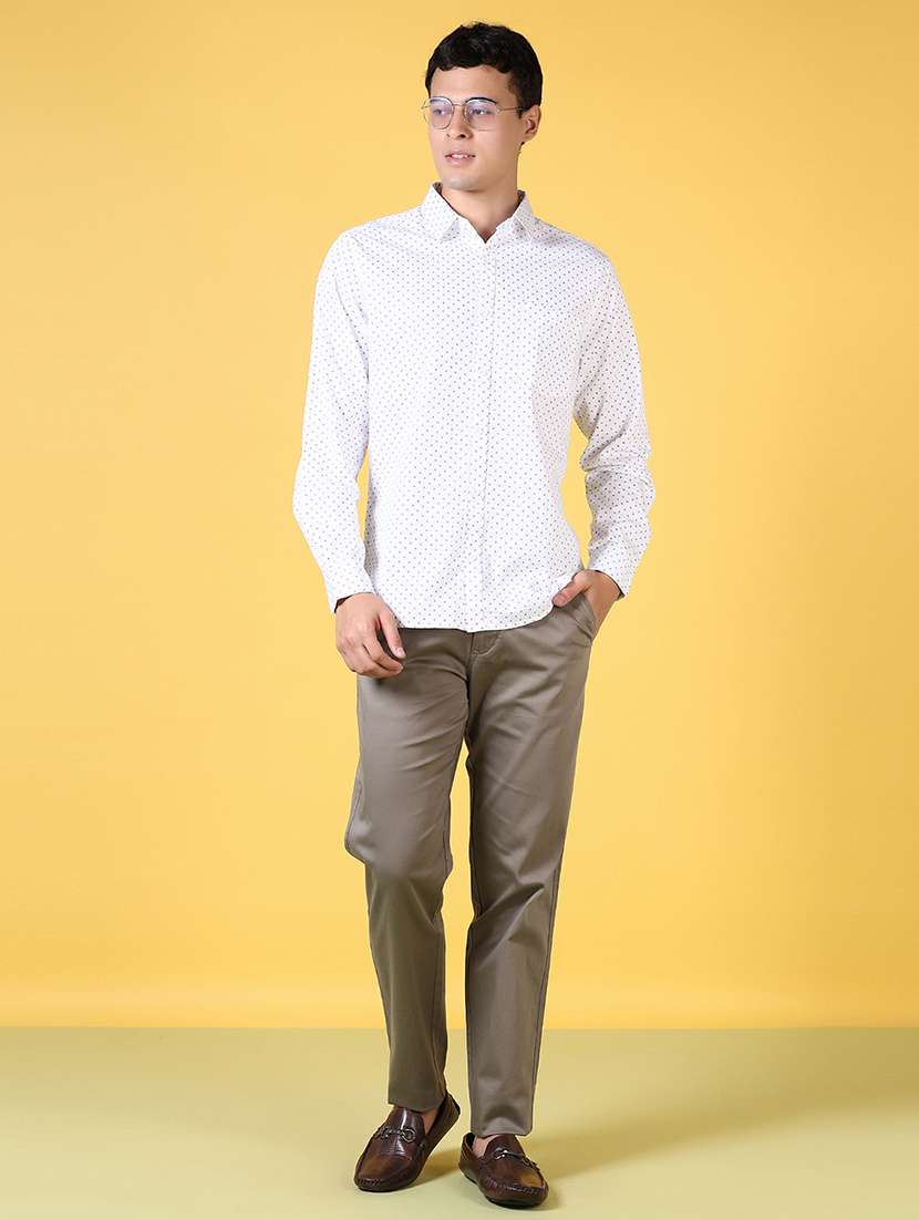 men micro print long sleeve casual shirt - 21639294 -  Standard Image - 4