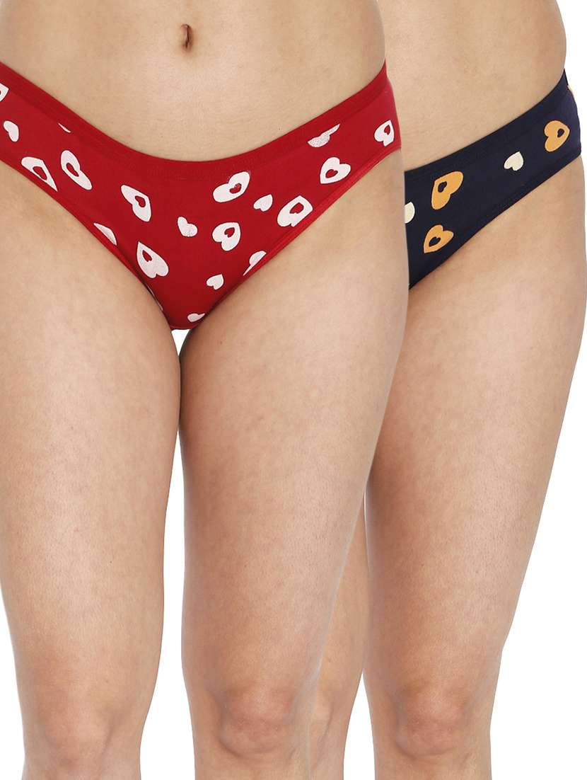 women printed mid rise panty combo