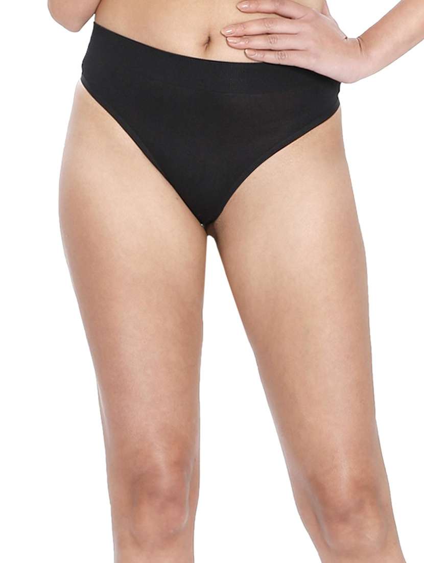 women mid rise solid thongs 