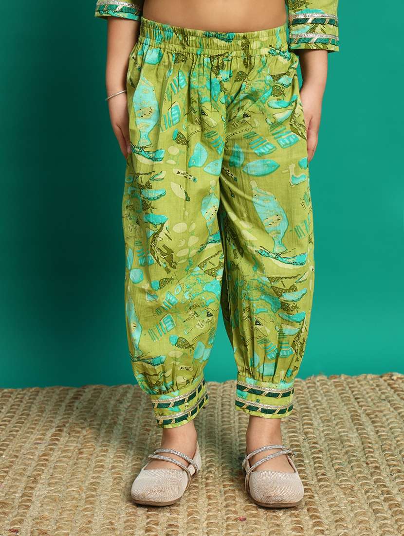 girls printed notch neck kurta salwar set - 21639739 -  Standard Image - 4