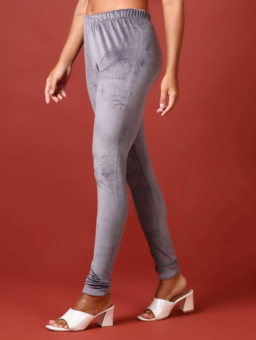 women solid mid rise woolen legging - 21639766 -  Standard Image - 1