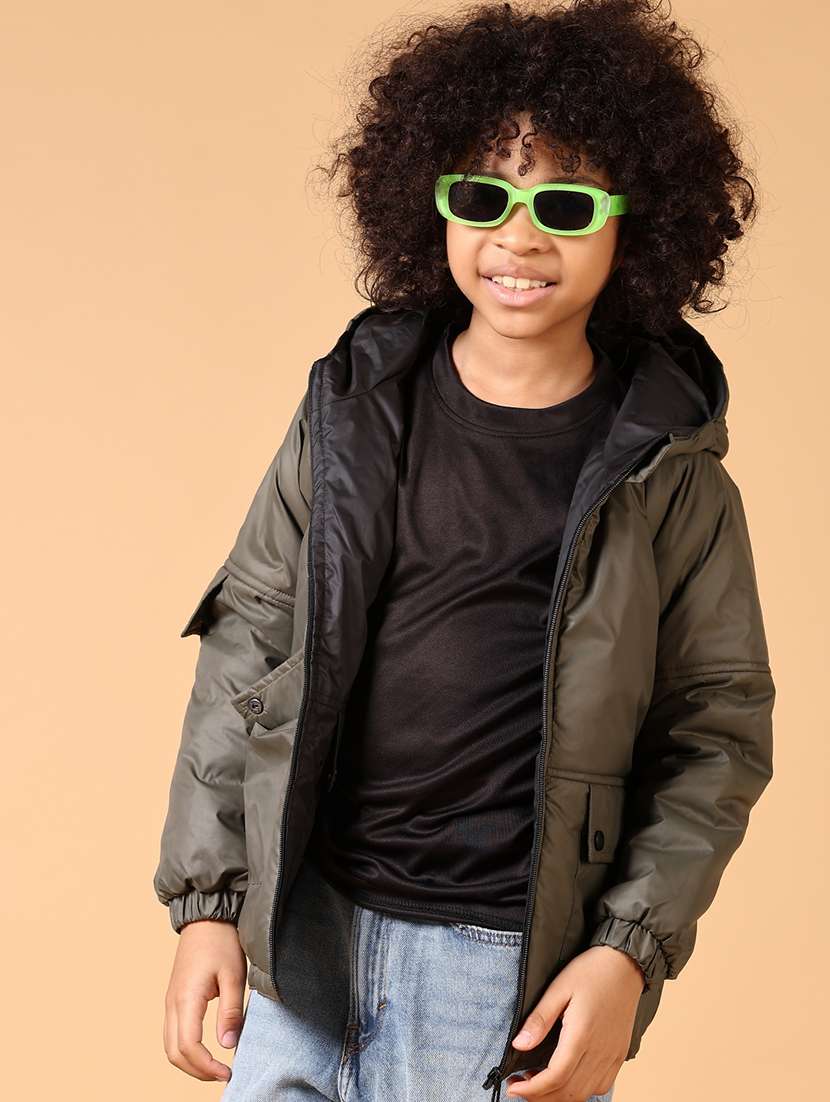 boys solid long sleeve quilted jacket - 21639775 -  Standard Image - 1