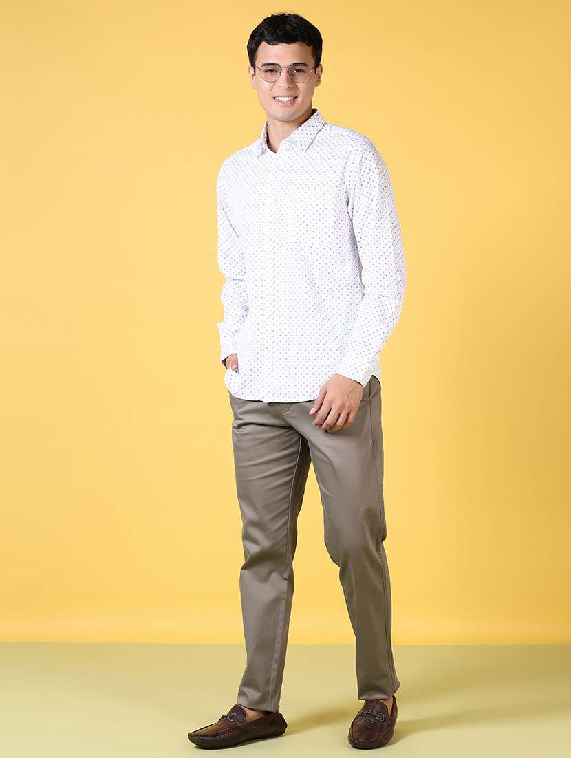 men solid flat front casual trouser - 21639799 -  Standard Image - 4