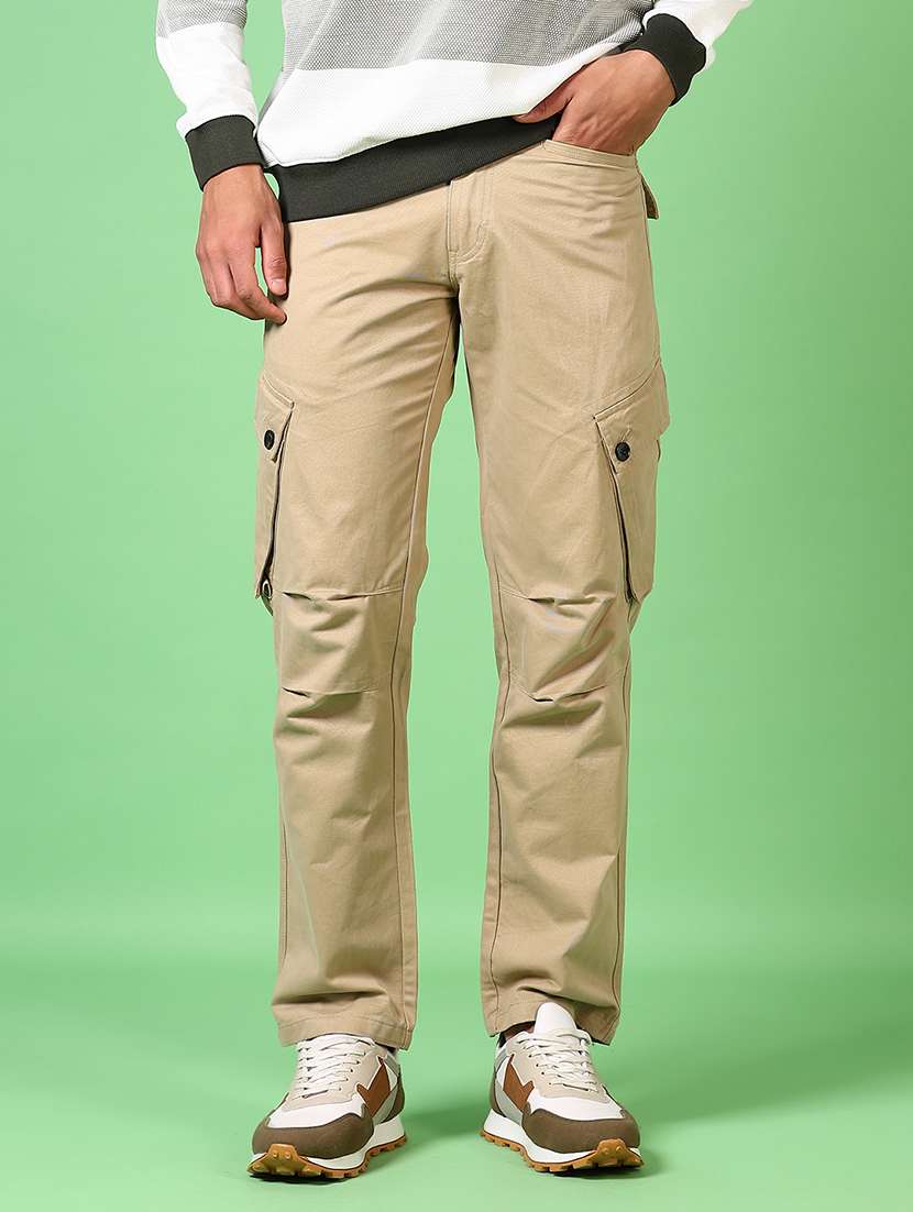 men mid rise solid cargo - 21639803 -  Standard Image - 1