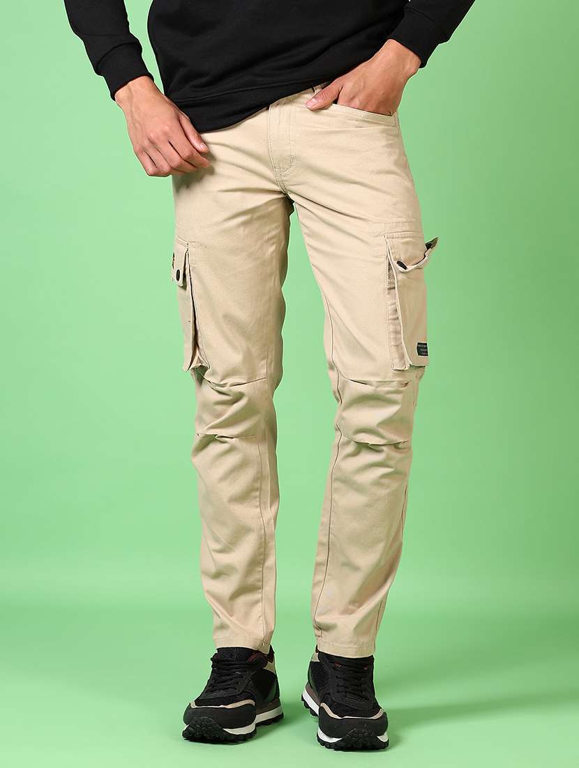men mid rise solid cargo - 21639811 -  Standard Image - 1