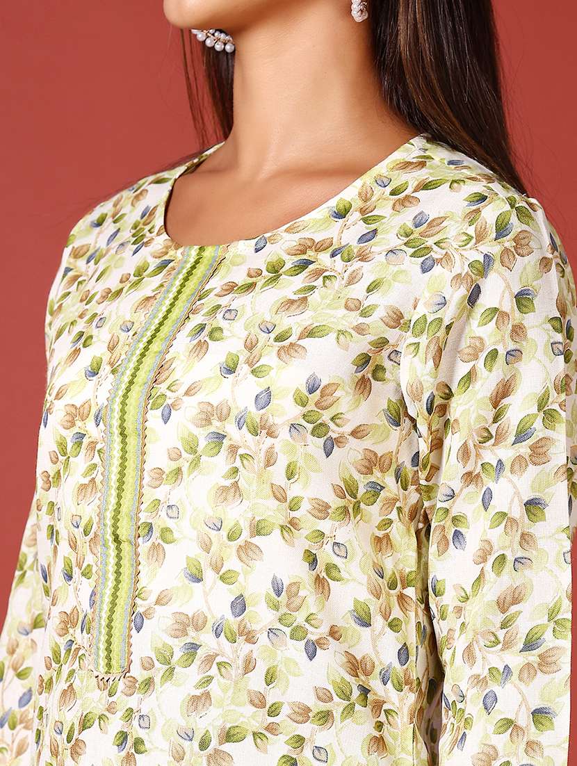 women three quarter sleeve kurta pant set - 21639816 -  Standard Image - 4